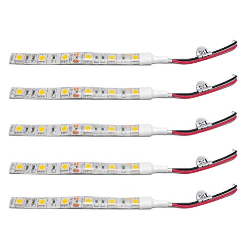Orton 5 x 10 cm, bianco stancato 5050 LED, striscia LED, per auto, barca, caravan, DC 12 V