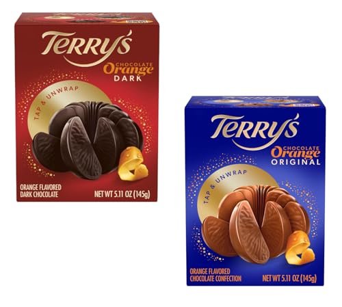 Terry's Chocolate Orange Variety Pack of 2 - One of Each - Milk Chocolate and Dark Chocolate - 5.11 oz Per Ball - Perfect for Sharing with Friends and Family