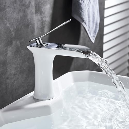 Mitigeur de salle de bain cascade or et robinet lavabo monotrou compact - 2