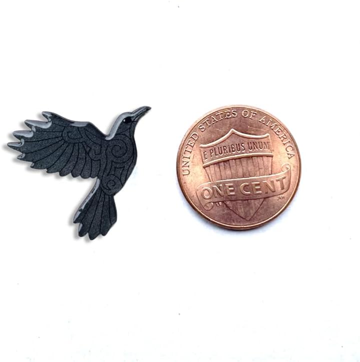 Viking Black raven handmade bird crow stud Earrings for women stainless steel post - Image 3