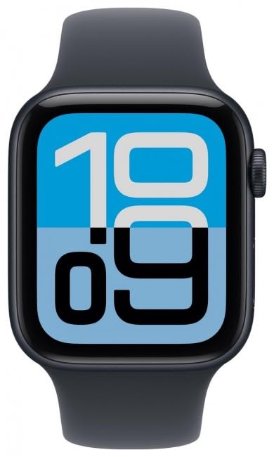 Apple Watch SE 3 GPS 40 mm Smartwatch mit Midnight Aluminiumgehäuse mit Midnight Sport Band M/L, Fitness- und Schlaf-Tracker, Pulsmesser, Always-On-Display, wasserabweisend