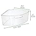 mDesign Kitchen Cabinet Plastic Lazy Susan Storage Turntable Organizer Bins w/Built-In Handle - Large Triangle Corner Dividers for Pantry - 1/4 Wedge, 6