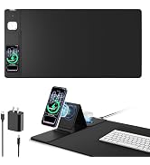 Mouse Pad with Magnetic Wireless Charging & Adjustable Phone Stand, 31.5"x15.8" Extended Desk Mat...