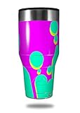 Skin Decal Wrap for Walmart Ozark Trail Tumblers 40oz - Drip Teal Pink Yellow (TUMBLER NOT INCLUDED) by WraptorSkinz