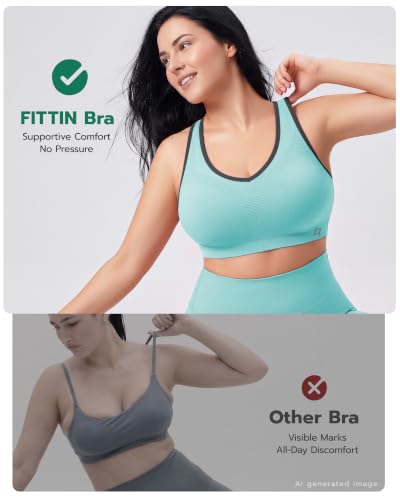 Image of FITTIN Supportive Sports Bra for Large-Bust: 12-Hour Zero-Pressure Comfort