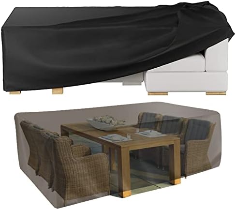 HREFEU Patio Furniture Set Cover Outdoor Sectional Sofa Set Covers 74" L x 47" W x 28" H(inches) Outdoor Table and Chair Set Covers Water Resistant Large