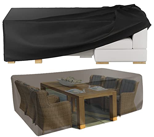 Hrefeu Patio Furniture Set Cover Outdoor Sectional Sofa Set Covers 74" L X 47" W X 28" H(Inches) Outdoor Table And Chair Set Covers Water Resistant Large #TOP3