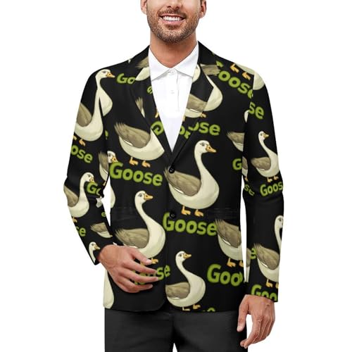 Goose Classic Suits Blazer for Men Business Tuxedo Jacket Sport Coat Two Buttons