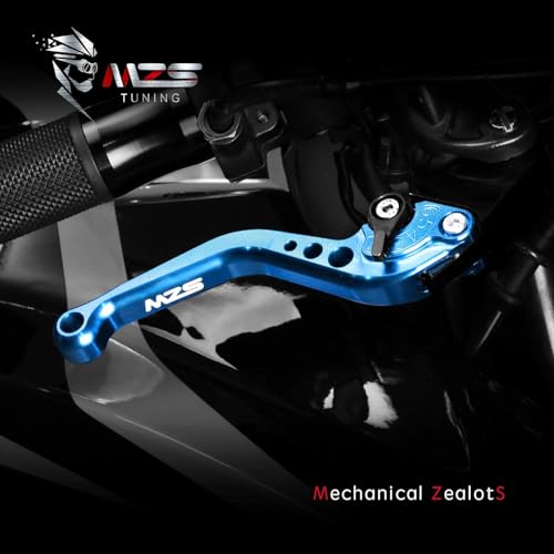 Image of MZS Blue Motorcycle Brake Clutch Levers Adjustable Short CNC Set | for GSXR 600 97-03, GSXR 750 96-03, GSXR 1000 01-04, GSXS 750 11-23, SV650 16-21, Vstrom 650 DL650 11-21, GSX250R 18-22