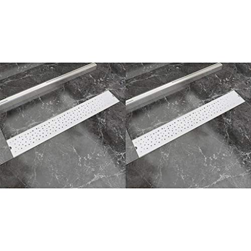 Plumbing Plumbing Fixture Hardware & Parts Drains Linear Shower Drain 2 pcs Bubble 730x140 mm Stainless Steel