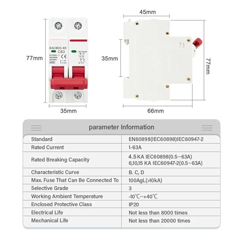 Disjoncteur solaire 1000V DC haute performance pour circuit de protection - 2