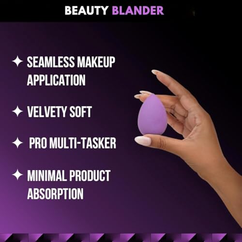 Image of Makeup Sponge Beauty Blender - Soft Latex Free Foundation Blender Sponge for Liquid, Cream & Powder Makeup - Teardrop Shape Makeup Blending Sponge for Flawless Finish (Random Color As Per Availability, 1 Pc)