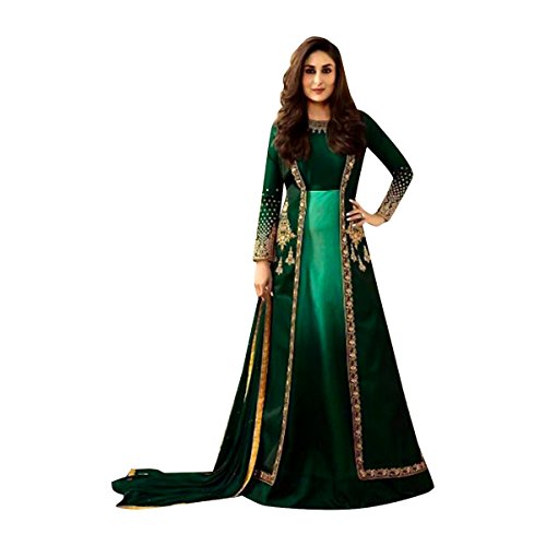 Salwar Kameez Anarkali indien de créateur avec jupe longue et veste en filet de fête