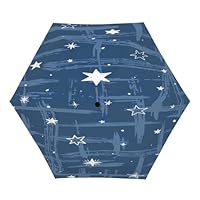 ducanll Geometric Lines Star Pattern Umbrella Travel Umbrella Windproof Anti-UV Umbrellas Strong Compact Umbrella,Strong and Portable, Wind Resistant,for Women Men