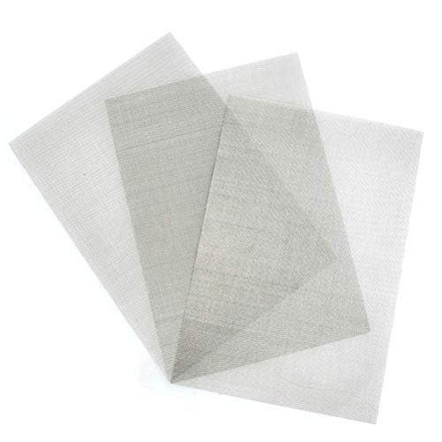 TIMESETL 3 Pcs Stainless Steel Woven Wire 30 Mesh - 12" x 8"(30x21cm) Garden Fence Mesh Cabinets Wire Mesh Window Screen Net
