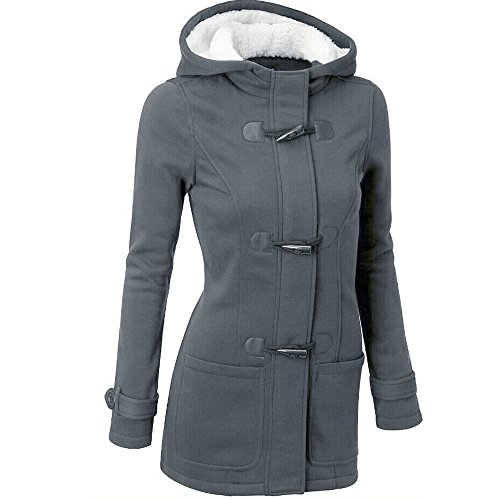 Abrigos Mujer Invierno,Moda Mujeres Cortavientos Outwear Lana Caliente Delgada Capa Larga Chaqueta Trench Mujer Abrigo Casual Sudadera con Capucha Chaqueta de Lana Jacket Parka Pullover
