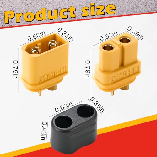 Image of Frienda 36 Pair XT60 Connectors (XT60 Upgrade) LiPo Battery Connectors Male Female Bullet Connector Plugs for RC Parts LiPo Battery