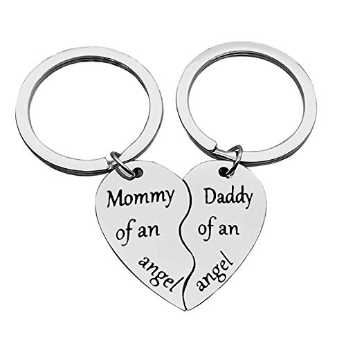 Vadaka Miscarriage Jewelry Gift Mommy/Daddy Of An Angel Keychain Baby Memorial Jewelry For Infant Loss Gift Pregnancy Miscarriage Loss Memorial Gift For Parents Memorial Keepsake Keychain Gift #TOP15