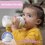 Chicco Butelka Natural Feeling, Antykolkowa, Dla Niemowląt 6 miesięcy + 330 ml, z Miękkim i Elastycznym Silikonowym Smoczkiem, Odpowiednia do Karmienia Naprzemiennego, Przepływ Szybki, kolor neutralny
