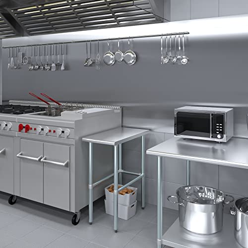 Image of AmGood Stainless Steel Work Table Open Base | Metal Work Bench (Stainless Steel Table Open Base, 15 inch Long x 30 inch Deep)