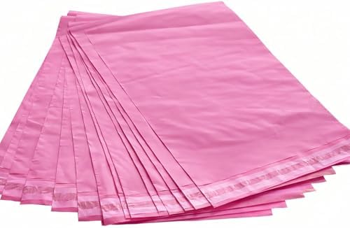 Kit com 100 Envelopes Plásticos de Segurança Rosa, 19x25 cm, Invi...