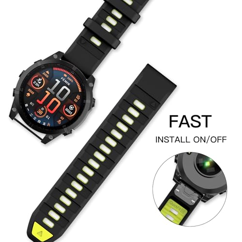 Image of OVERSTEP Compatible with Fenix 8 47mm Watch Bands, 22mm Soft Siliocne Strap for Garmin Fenix 5 /Fenix 5 Plus /Fenix 6 /Fenix 6 Pro /Fenix 7 Smartwatch