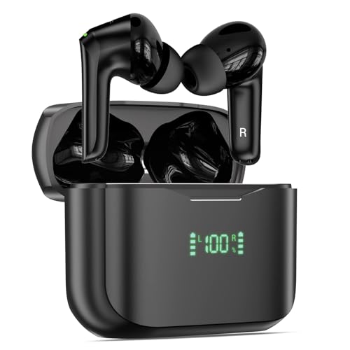 Image of EDYELL V5 True Wireless Earbud, Bluetooth 5.3 TWS 3D Stereo with Earhook, 48H Playtime, Touch Control, Earbuds with Dual-LED Display, IPX7 Waterproof Earphones (FM-HGD-C904)