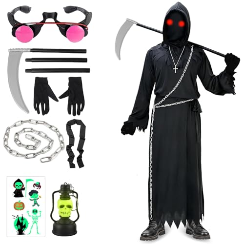 AXERHK Halloween Kostüm Kinder, Sensenmann Kostüm, Sensenmann...