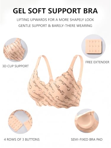 Image of COCOMARTS Jelly Bras for Women No Underwire Scalloped Wireless Push Up Bra | Seamless Full Coverage Supportive Everyday Essentials Tshirt Bras, Soft Breathable Comfortable Bralettes