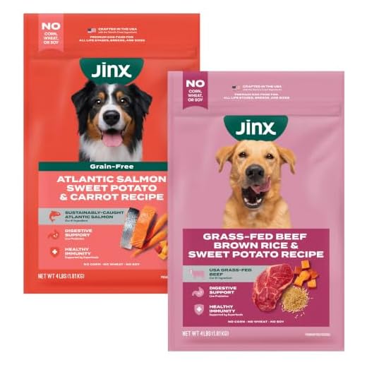 Jinx Premium Dry Dog Food Bundle - Chicken & Beef - 4lb Each