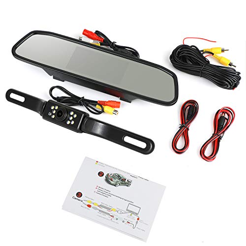 Image of Backup Camera and Monitor Kit, 4.3 inch Car Vehicle Rearview Mirror Monitor for Car Reverse Camera Waterproof Car Rear View Camera with 9 LED Night Vision (4.3 inch Backup Camera)