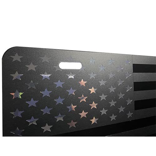 Customonsterdesigns Tactical American Flag Heavy Duty Aluminum License Plate (Full Matte Black Vinyl Stars Edition On Black) #TOP1