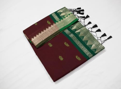 Generic maroon gadwal silk saree – image 2