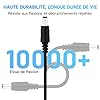 Lot de 2 rallonges d'alimentation CC de 6 m, câble d'extension d'adaptateur d'alimentation CC 12 V 5,5 mm x 2,1 mm, Compatible avec Alimentation CC 12 V pour caméra IP de sécurité - Noir #3