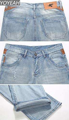 Men's Relaxed Fit Straight Leg Jeans Washed Denim Original Fit Work Dungaree Nostalgic Blue 294