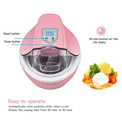 1.5 Quart Automatic Ice Cream Maker Freezer Dessert Machine (Pink)