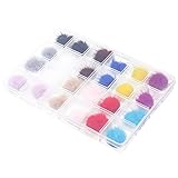 Lurrose 24 Stücke Kunstfell Bommel Nagelaufkleber Fellbommel Magnet Acryl Tipps Mini Flauschige Pompons zum Basteln Nail Art Sticker für Auto Anhänger Schlüsselanhänger Mütze Schal Tasche Deko