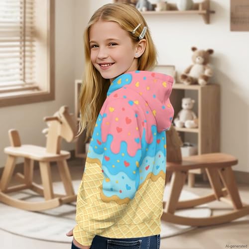 Image of Coloranimal Unisex Girls and Boys Long Sleeve Hoodies Hoody Athletic Pullover Sweatshirts Tops Age 6-16year