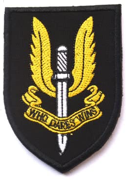 British Special Air Service SAS Who Dares Wins Embroidered Patches for Embroidery Cloth Patch Badge Hook & Loop Christmas Embroidered Patch