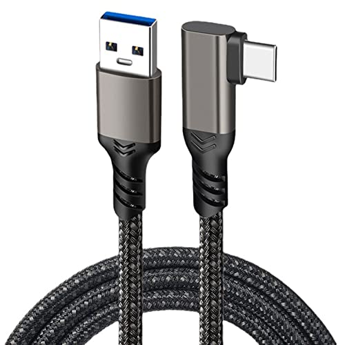LpoieJun USB-Cケーブル 2m USB-A to Type-C L字 10Gbps PD 60W 超高速充電 タイプc ケーブル2m スマホ/タブレット/ゲーム機対応 ガンカラー