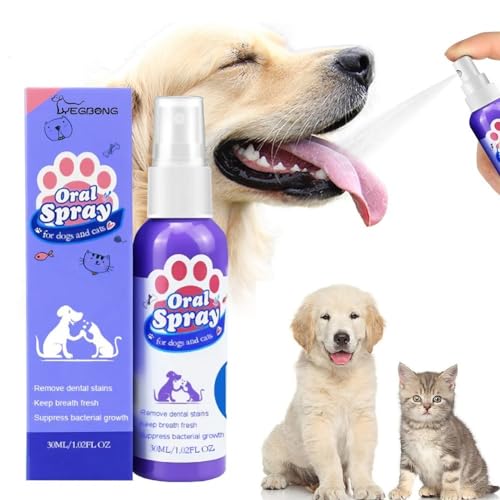 Dog Oral Care Spray Pet Teeth Cleaning Spray for Dogs & Cats, Pet Teeth Cleaner, Pet Dental Care, Pet Bad Breath Removal, Pet Breath Freshener Spray Care Cleaner, Pet Natural Breath Freshener (1)