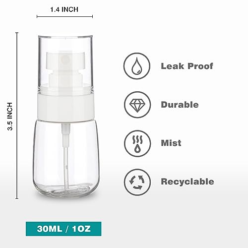 3pack Small Spray Bottle, 1oz Mini Spray Bottles, Empty Travel Spray Bottle, Fine Mist Plastic Spray Bottles (Clear+Green+Pink)3