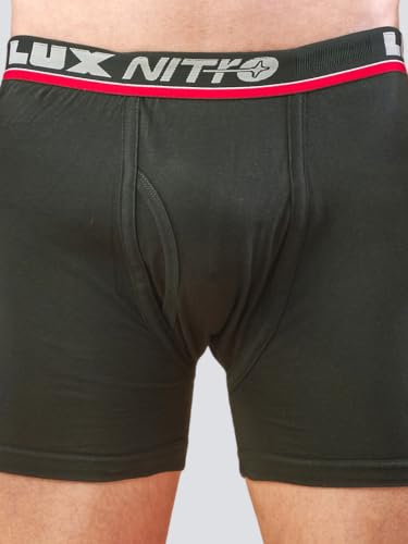 Image of Lux Nitro Men's Long Trunk | 100% Combed Cotton | Super Soft Outer Waistband | Breathable & Long-Lasting Comfort Pack of 2