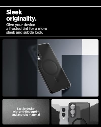 Image of Spigen Ultra Hybrid MagFit | Samsung Galaxy S25 Edge Case [MagSafe] [Semi Transparent] Galaxy S25 Edge Back Cover | TPU+PC - Frost Black