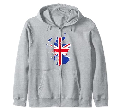 Bandera de Gran Bretaña Mapa Union Jack Sudadera con Capucha