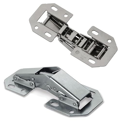 10 X Mprofi MT® Cabinet 90 Degree Full Overlay Hinges Kitchen Surface Mount Hinges Furniture Concealed Cupboard Door Hinge with Self-Closing (Spring) Depth Adjustable Nickel-Plated