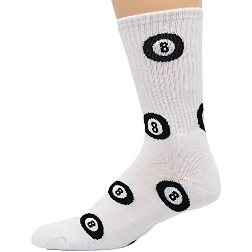 White and Black Magic 8-Ball Premium Crew Socks2