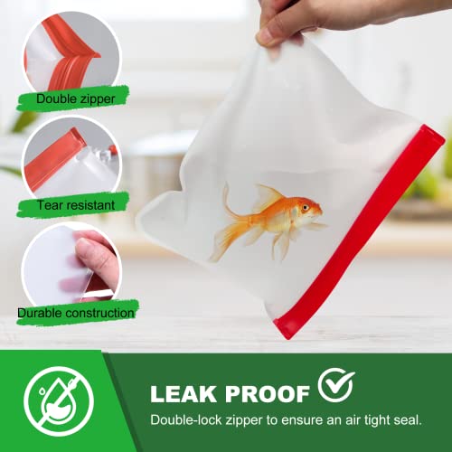 14 Pack Reusable Ziplock Bags Silicone Bags, 2 Large Food Storage Bags 2 Gallon Freezer Bags 4 Sandwich Bags Zip Lock 6 Snack Bags For Kids, Lunch Home Kitchen Fridge Organization Meal Prep Containers #TOP3