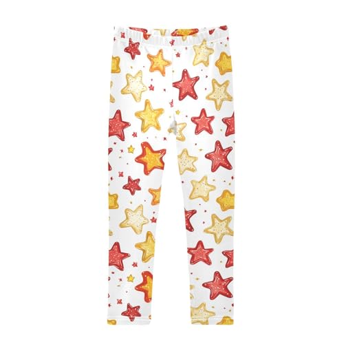ZZKKO Girls Leggings Christmas Star Cookies Toddler Girls Clothes Leggings for Girls Toddler Girls Leggings 3-4T