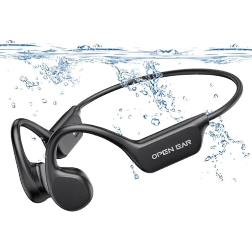 Relxhome Schwimmen Kopfhörer, Knochenschall Kopfhörer Eingebaute 32GB Speicher, MP3 Sport Kopfhörer Bluetooth 5.3, IPX8 Wasserdicht, 10 Stunden Spielzeit, Open Ear Kopfhörer für Schwimmen Laufen
